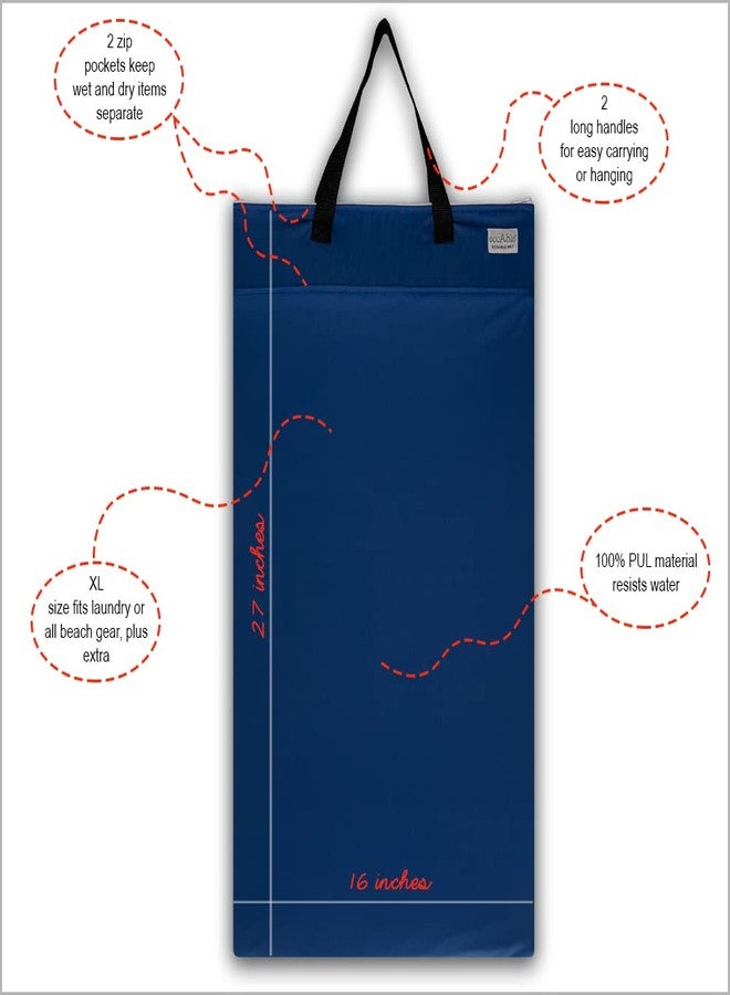 Ecoable Large Wet Dry Bag: Travel Tote Organizer for Diapers, Laundry, Beach, Pool, Stroller, Dirty Gym Clothes, Swimsuits (Lemon) - Image 3